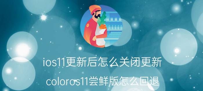 ios11更新后怎么关闭更新 coloros11尝鲜版怎么回退？